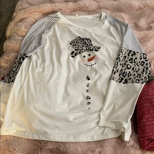 Snowman Graphic Long Sleeve Shirt / Tunic